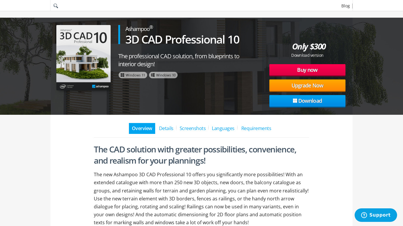 Ashampoo 3D CAD Professional 10 Landing page