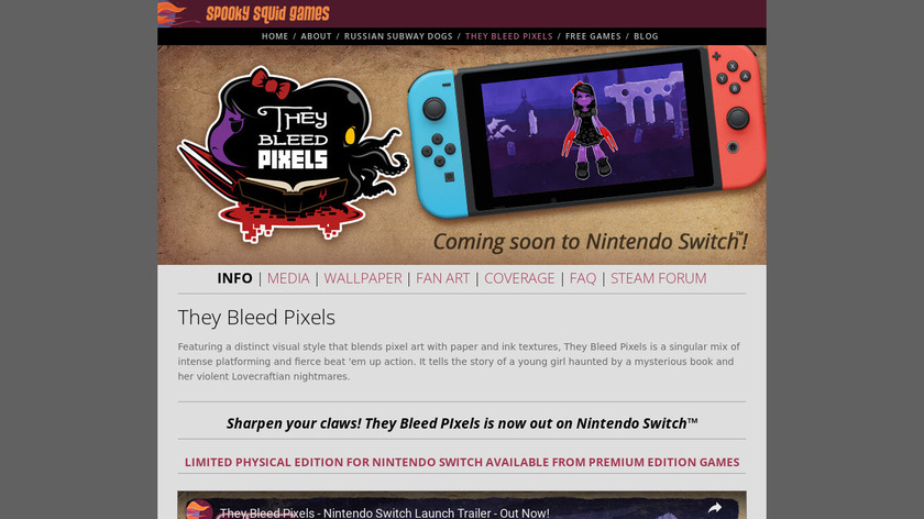 They Bleed Pixels Landing Page