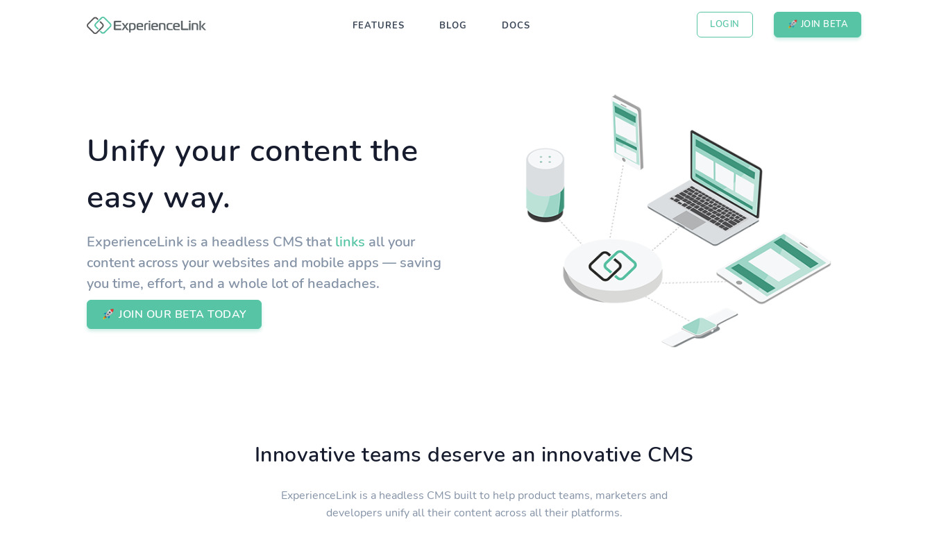 ExperienceLink Landing page
