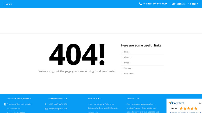 Codeproof Enterprise Mobility Management Landing Page