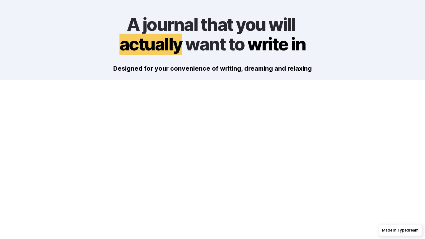 Mindful Journal Landing page