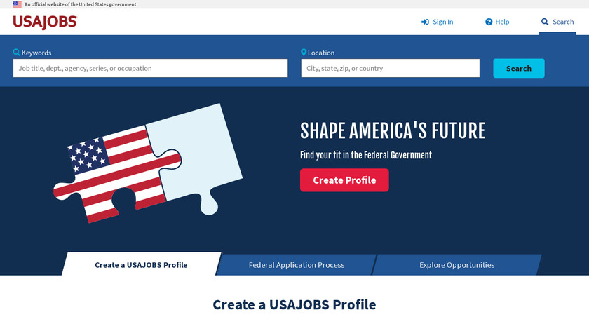 USAJobs Landing Page