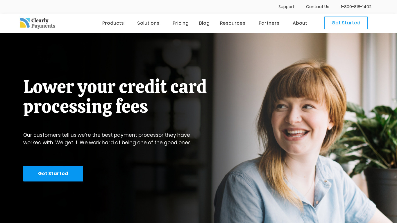 Clearly Payments Landing page