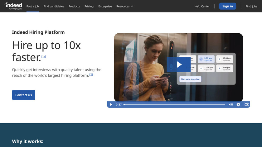 Indeed Hiring Platform Landing Page