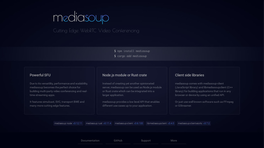 Mediasoup Landing Page