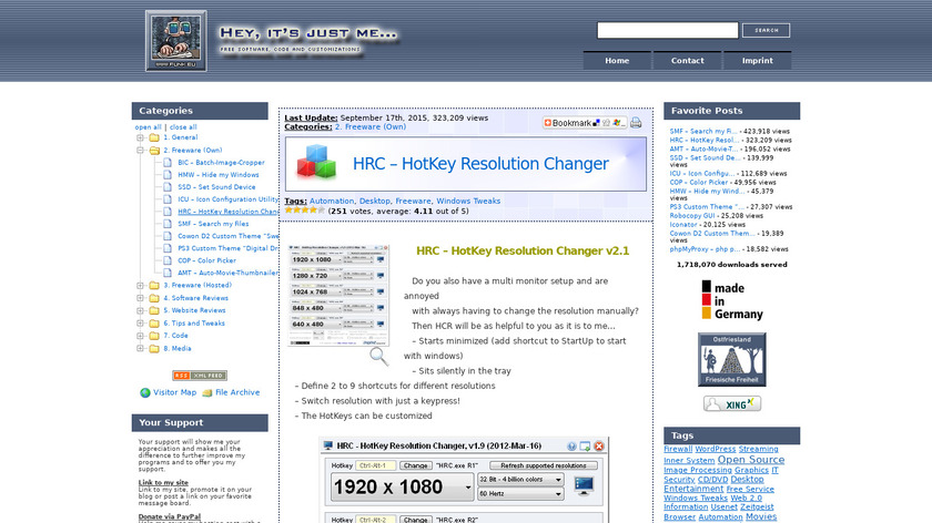 HRC – Hotkey Resolution Changer Landing Page