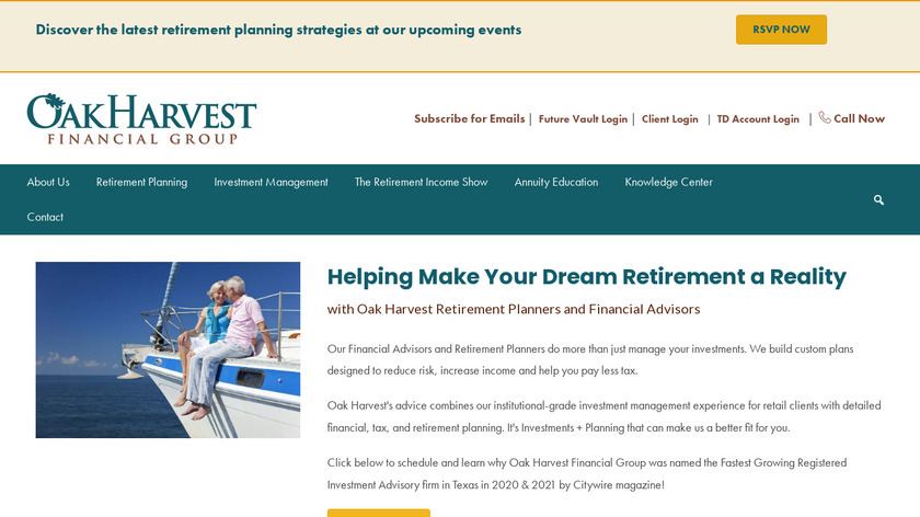 Oak Harvest Financial Group Landing Page