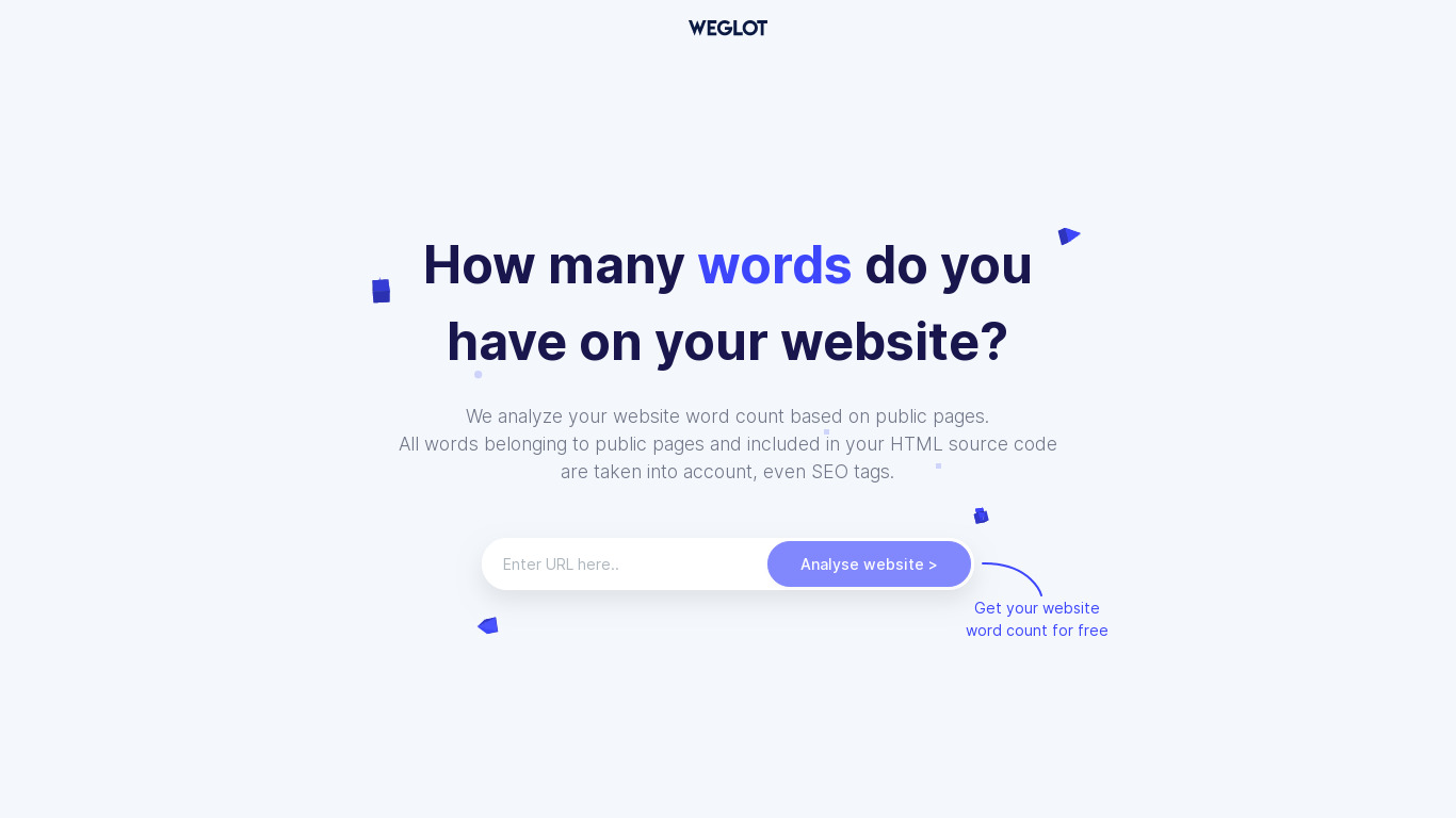 Weglot WordCount Landing page