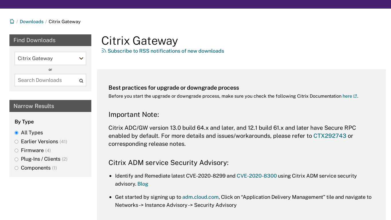 Citrix Gateway Landing page