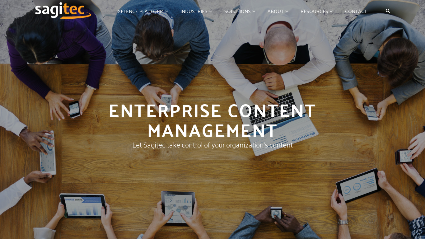 Sagitec Enterprise Content Management Landing page