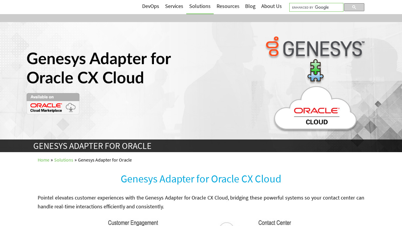 Pointel Genesys Adapter for Oracle Landing page