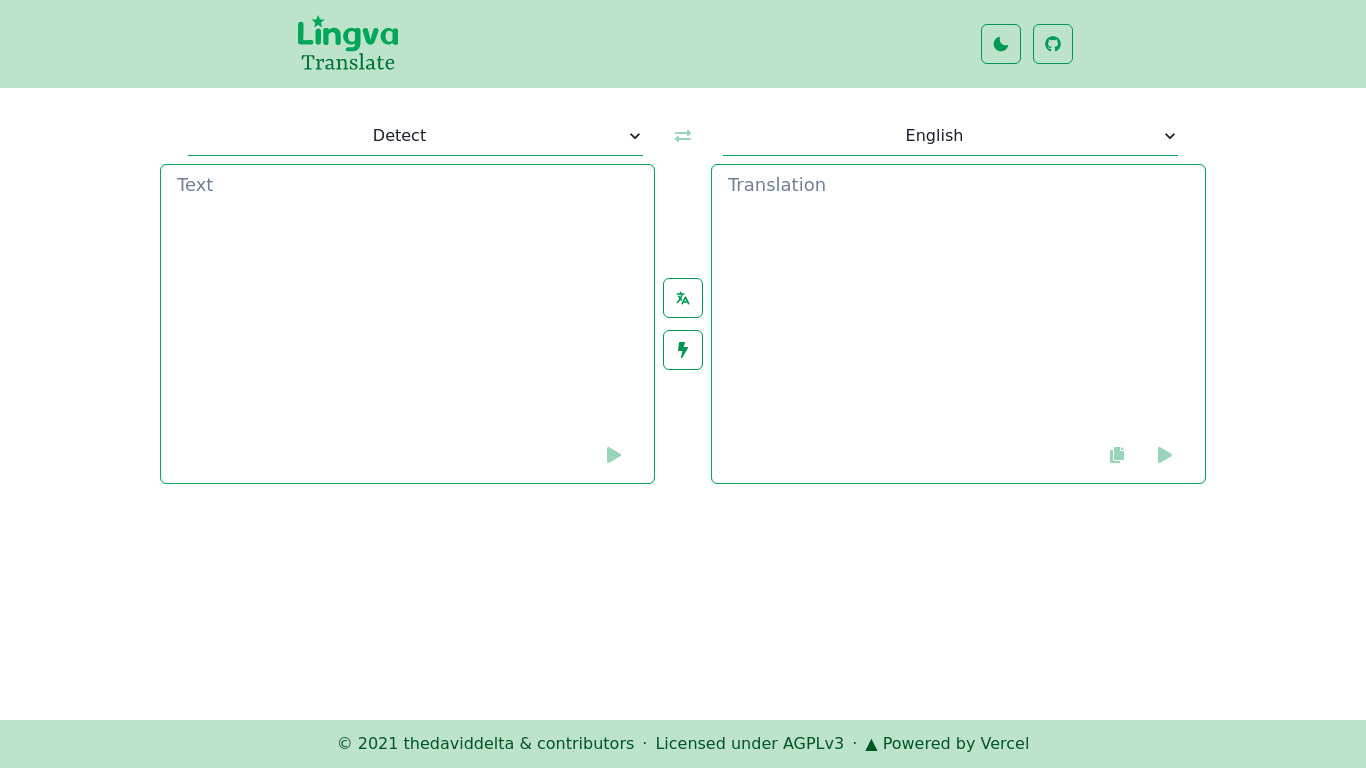 Lingva Translate Landing page