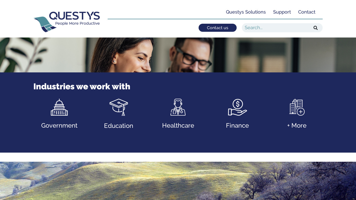 Questys Landing page
