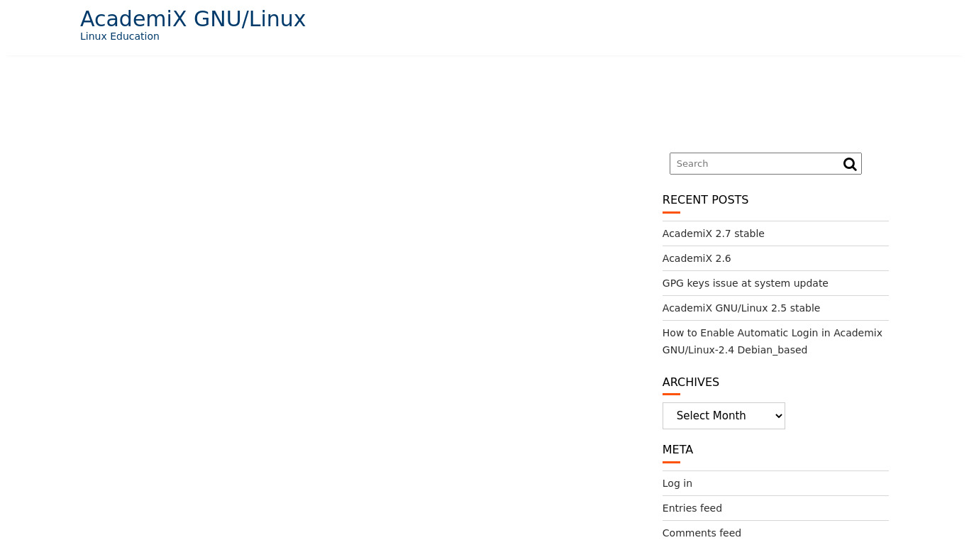 AcademiX GNU/Linux Landing page