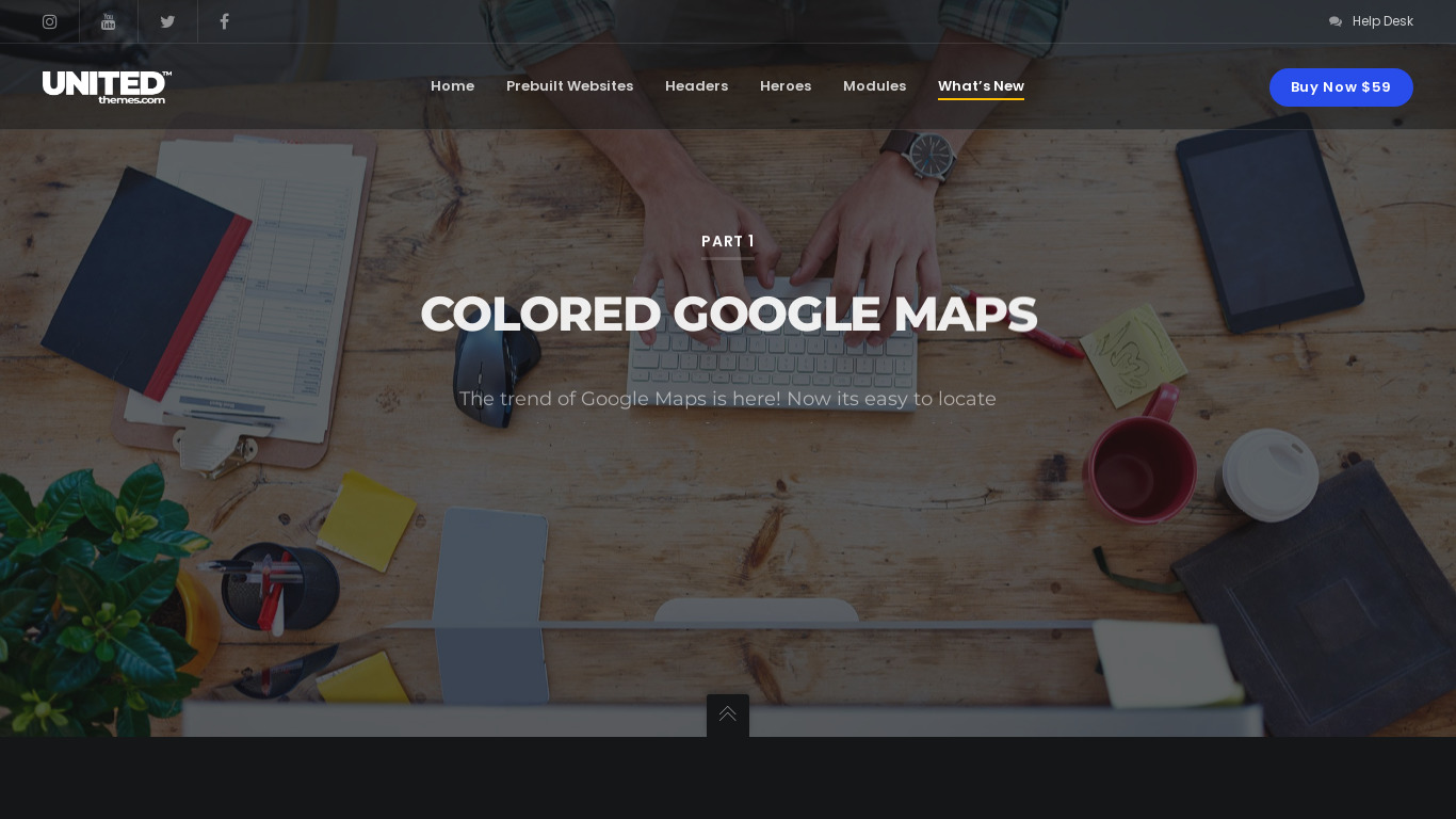 United themes Colored Google Maps Landing page