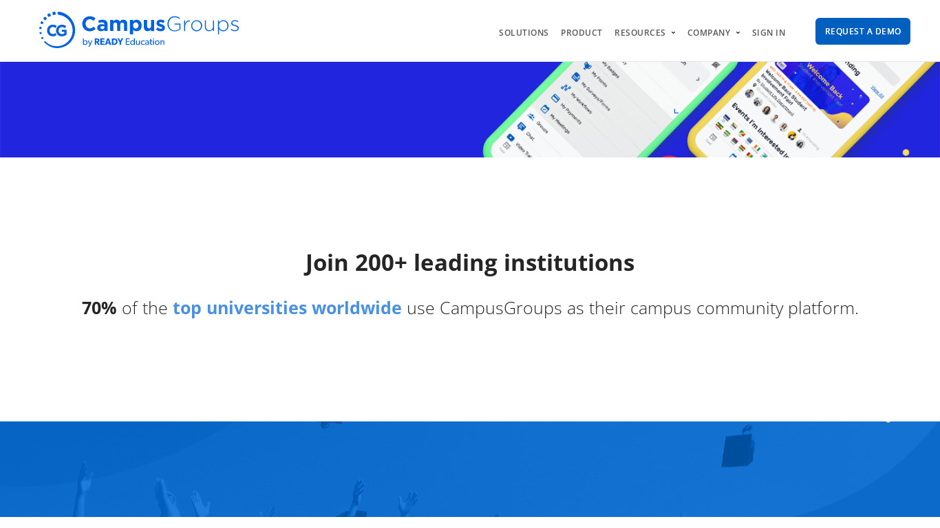 CampusGroups Landing page