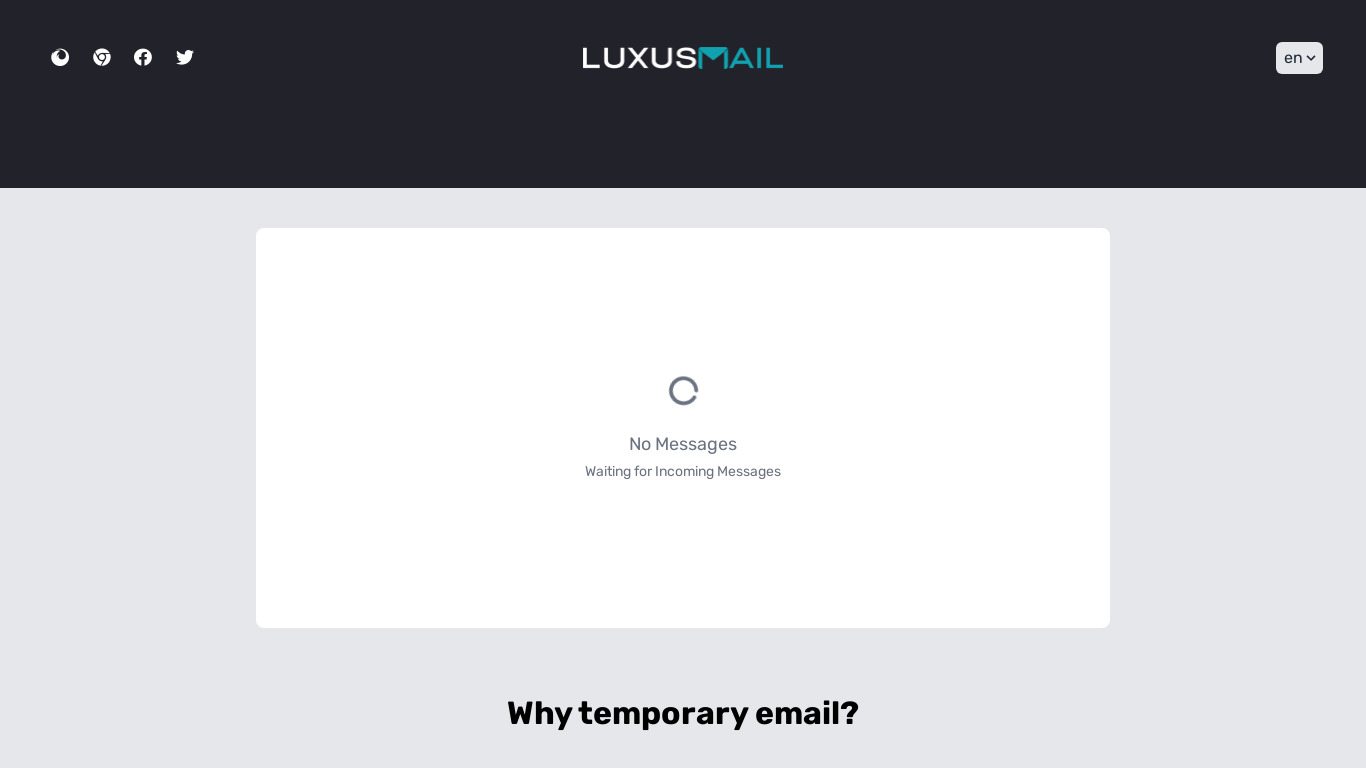 LuxusMail Landing page