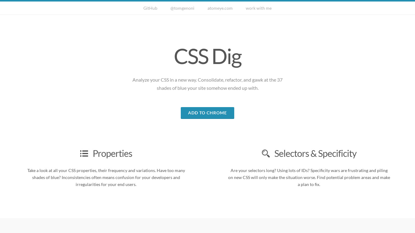 CSS Dig Landing page