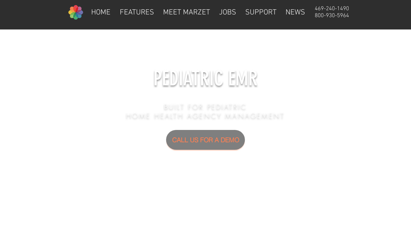 marzet.com Pediatric EMR Landing page