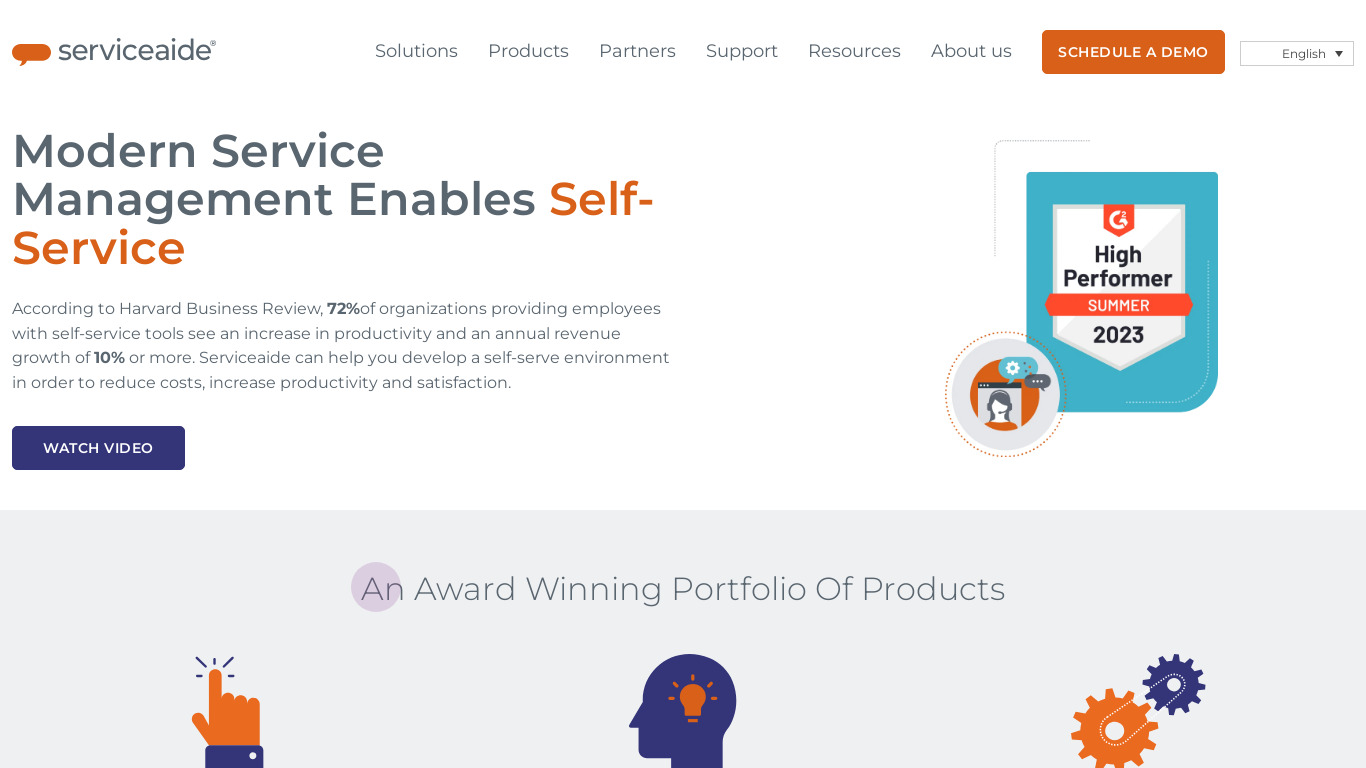 ServiceAide Landing page