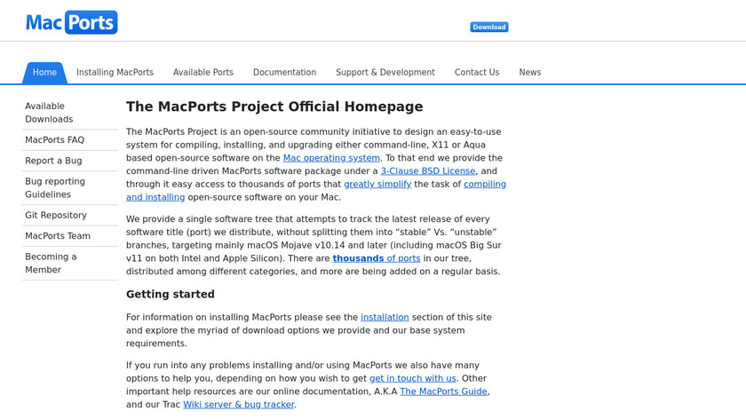 MacPorts Landing Page