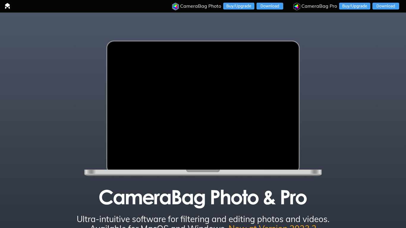 CameraBag Photo Landing page