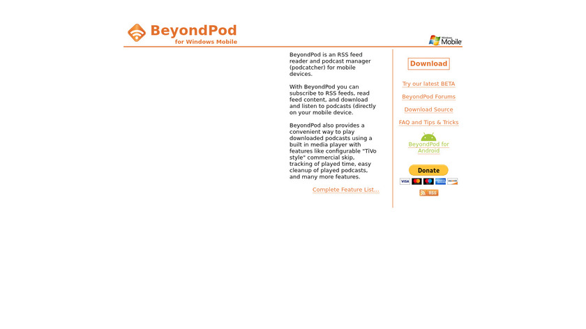 BeyondPod Landing Page