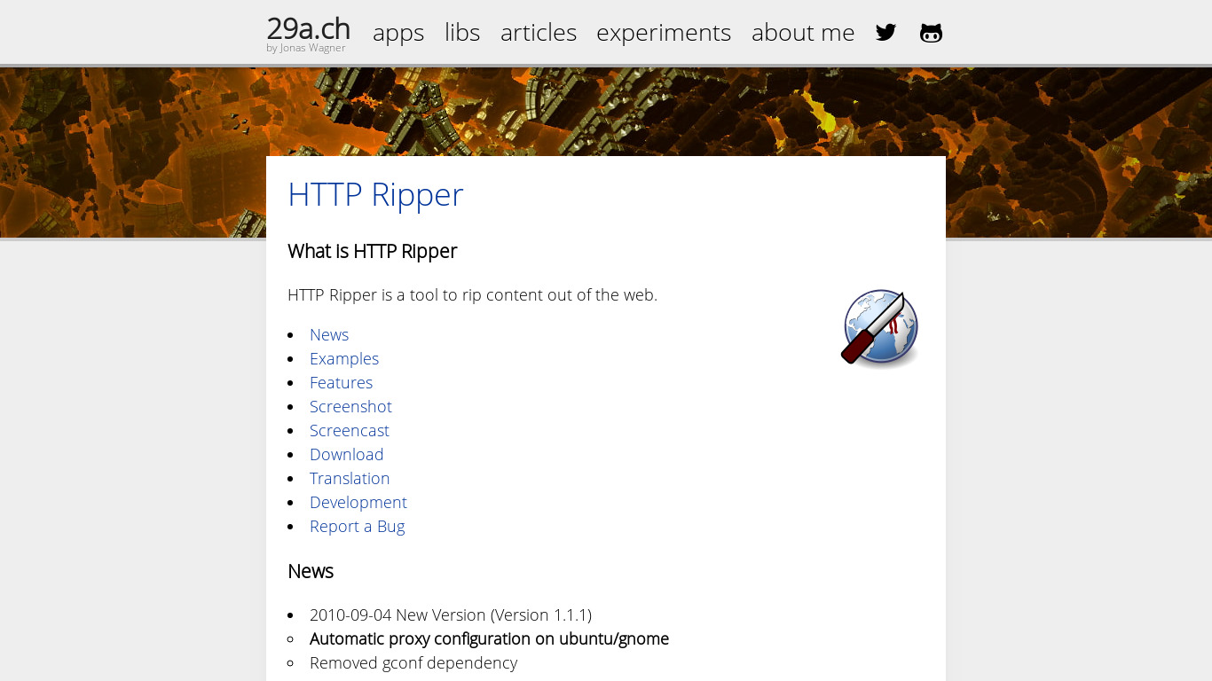 HTTP Ripper Landing page