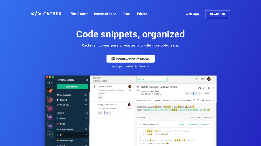 Cacher Landing Page