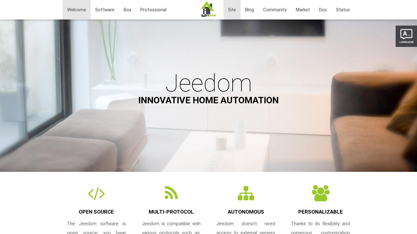 Jeedom Landing page