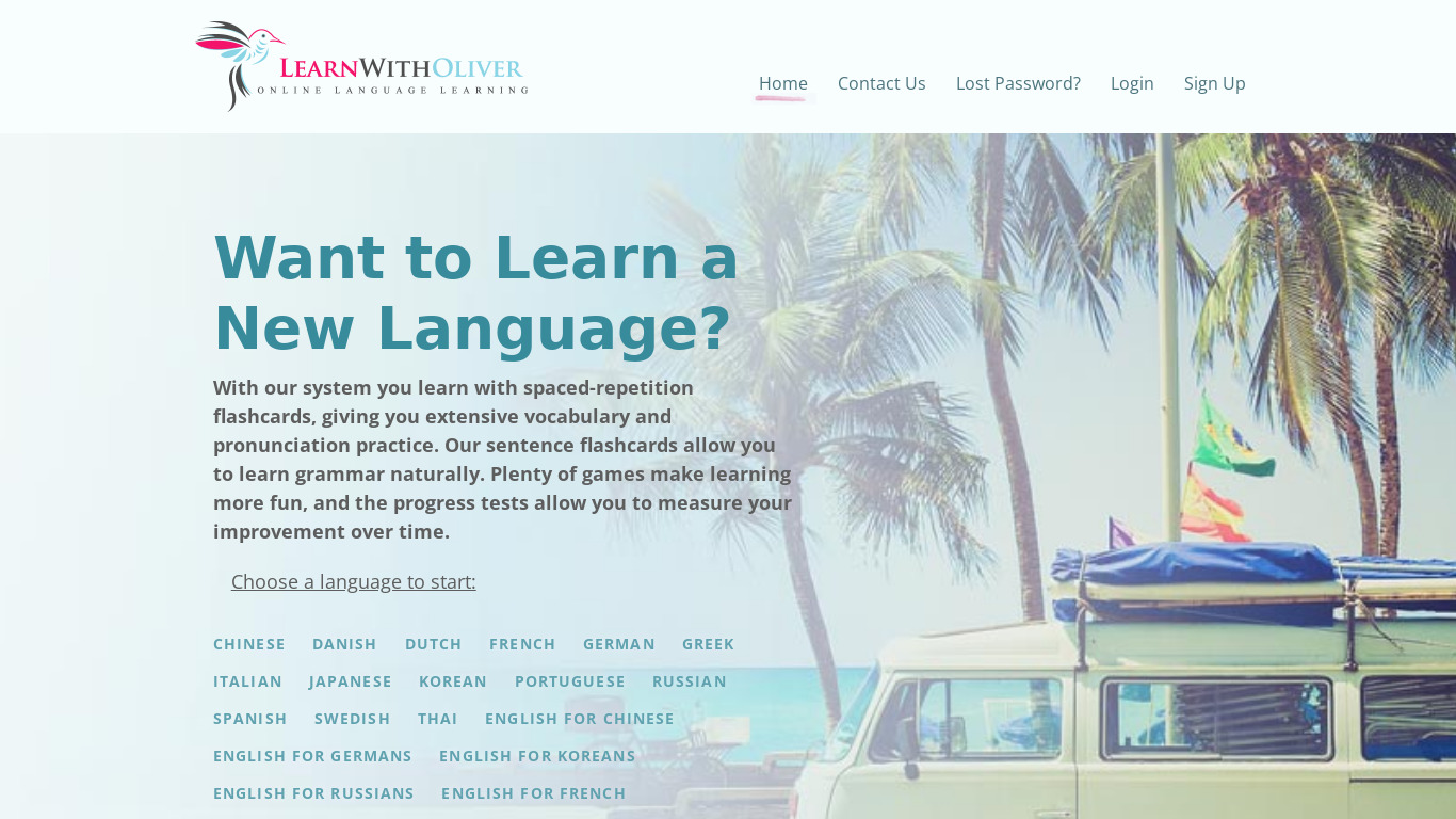 LearnWithOliver.com Landing page