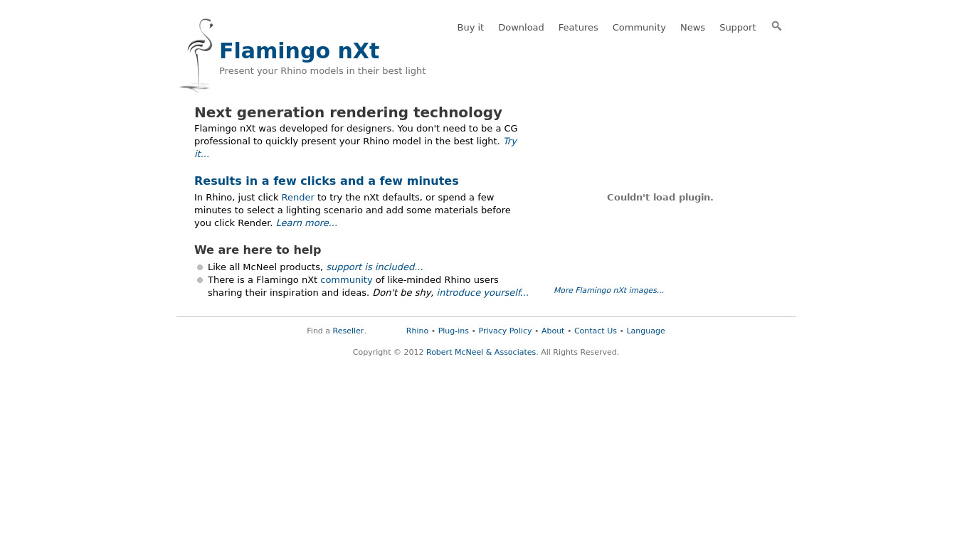 Flamingo nXt Landing page