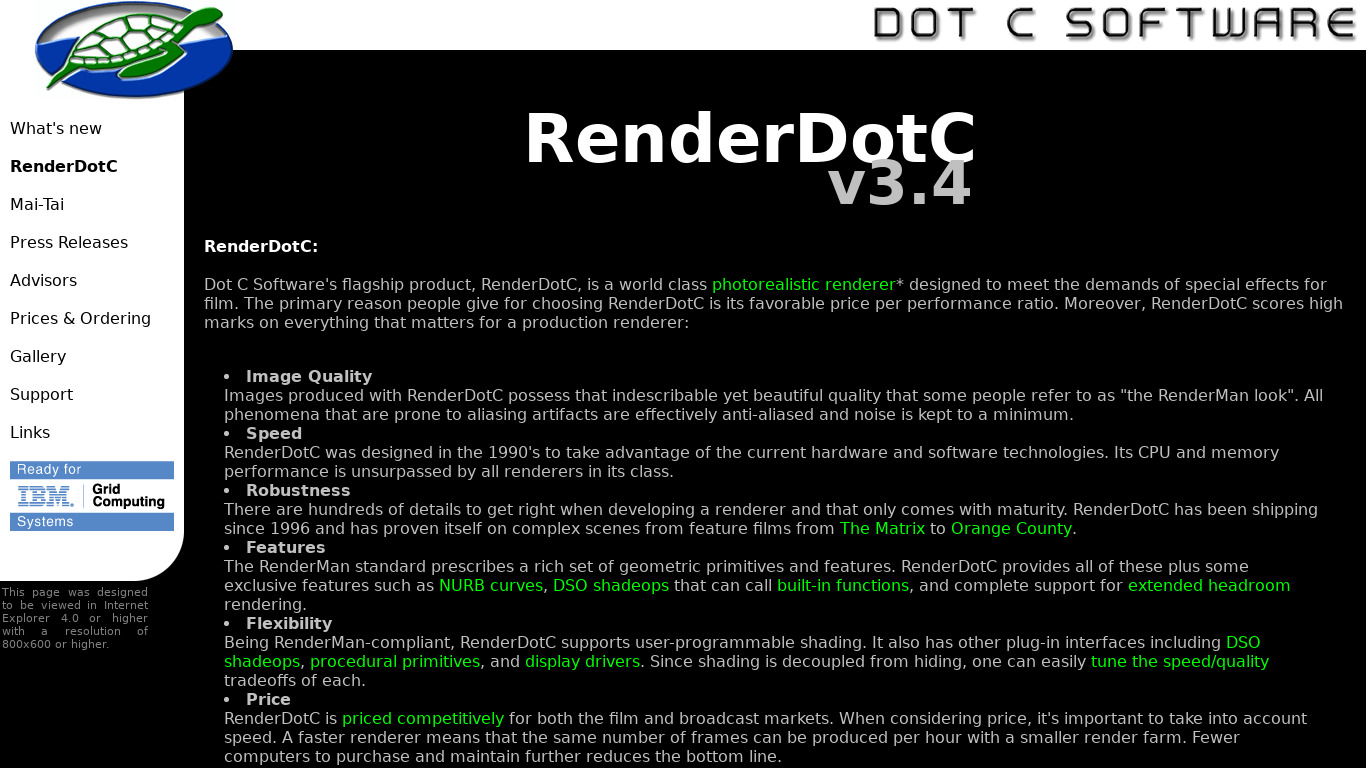 RenderDotC Landing page