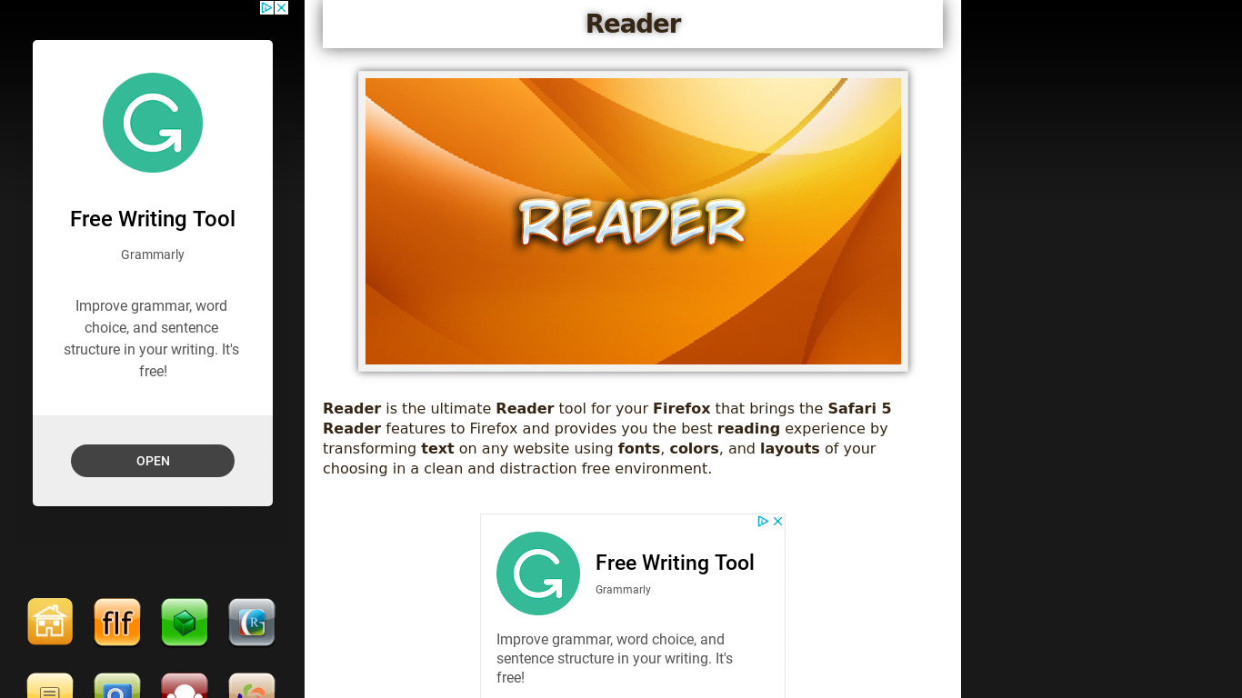 Reader Landing page