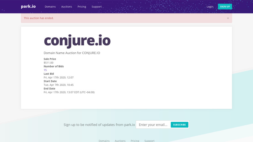 conjure.io Landing Page