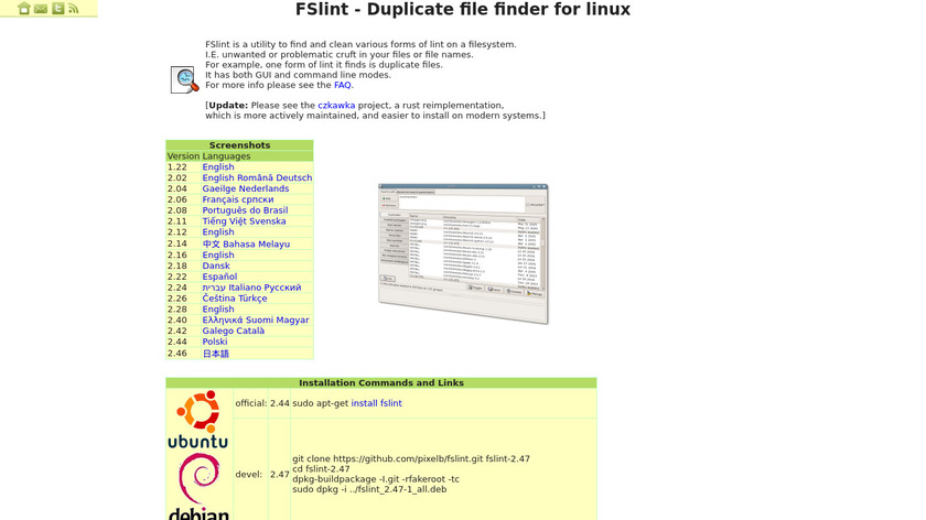 FSlint Landing Page