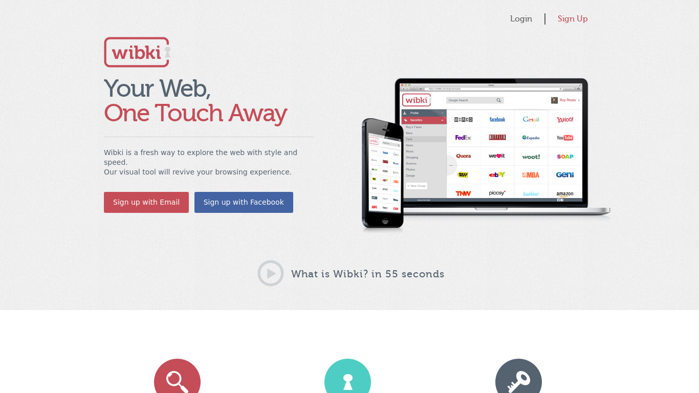 Wibki Landing page