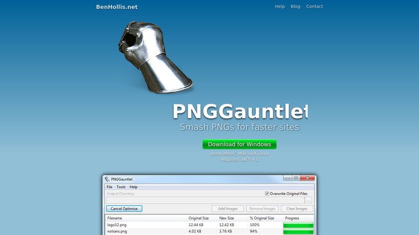 PNGGauntlet Landing Page