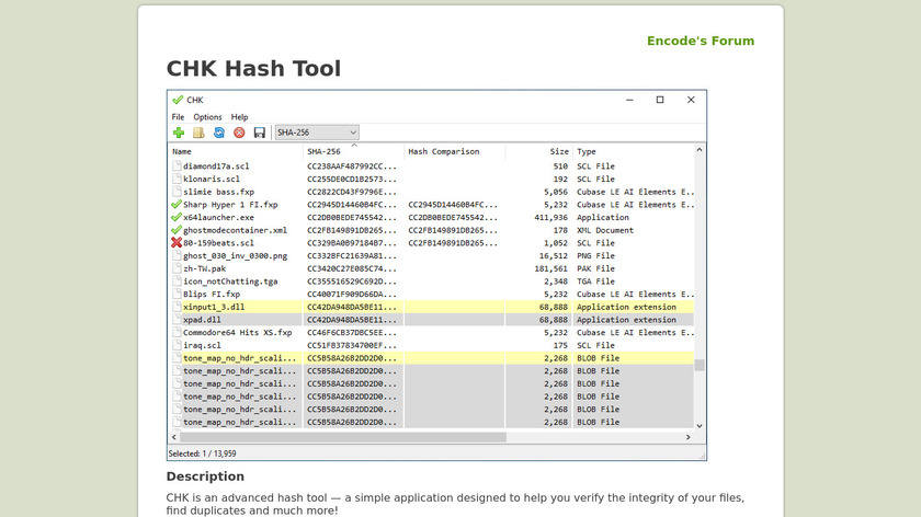 CHK Checksum Utility Landing Page