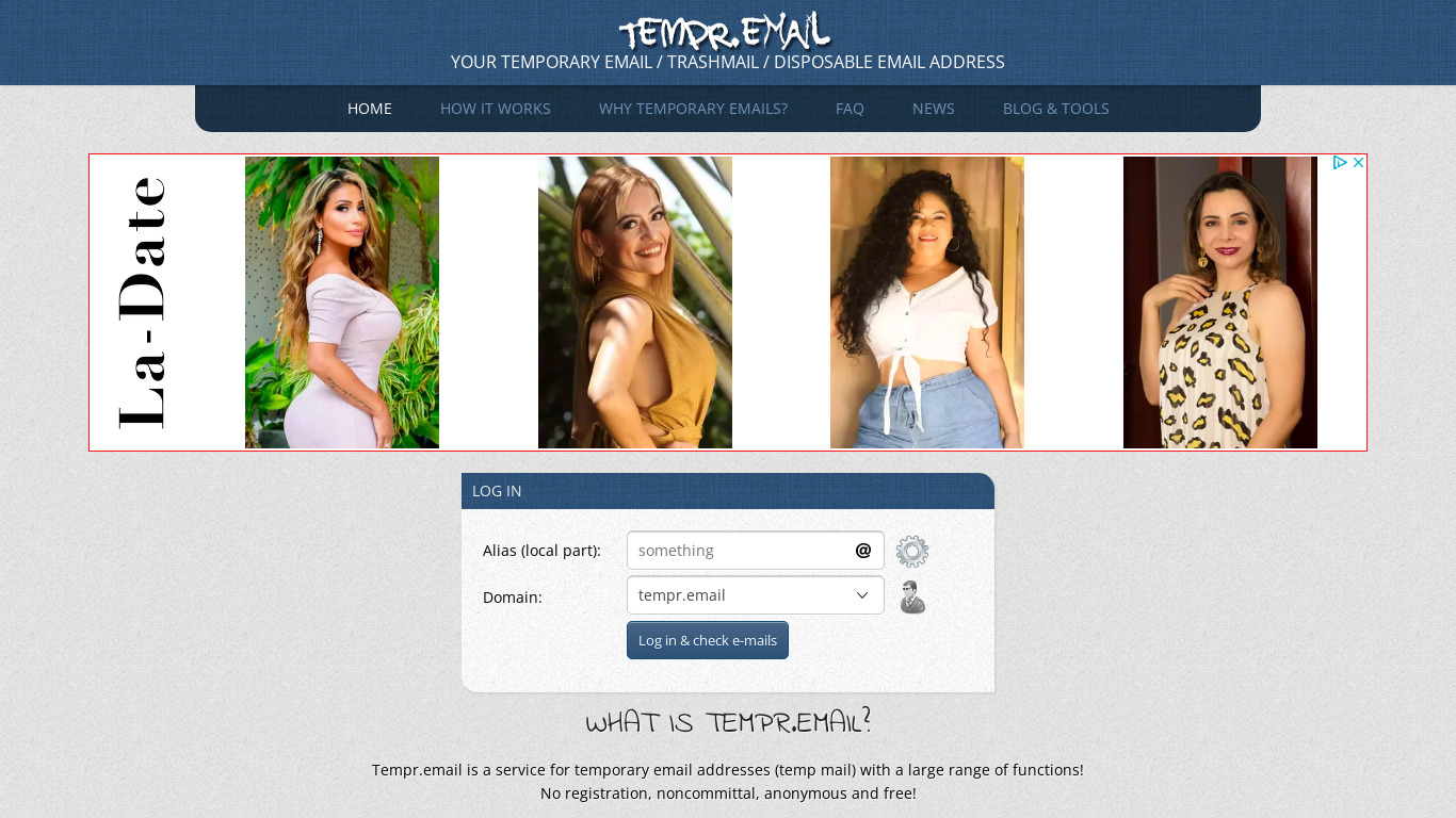 Tembr.email Landing page