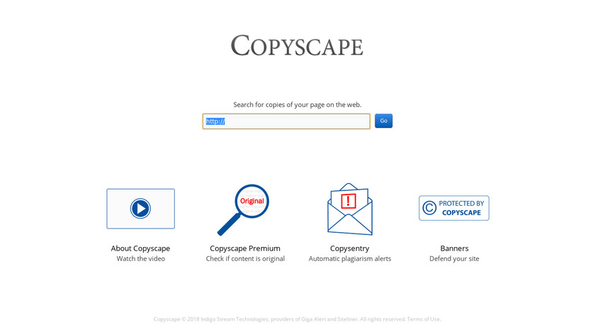 Copyscape Landing Page