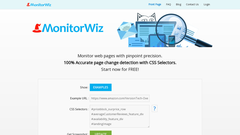 MonitorWiz Landing Page