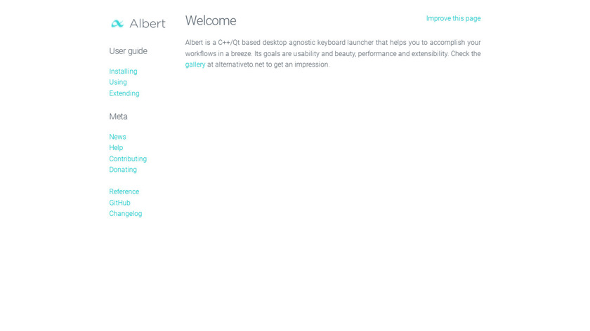 Albert Landing Page
