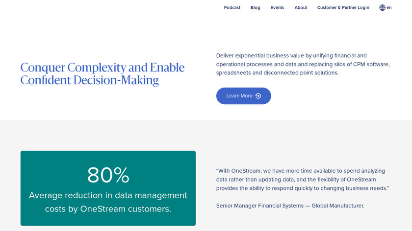 OneStreamXF Landing Page
