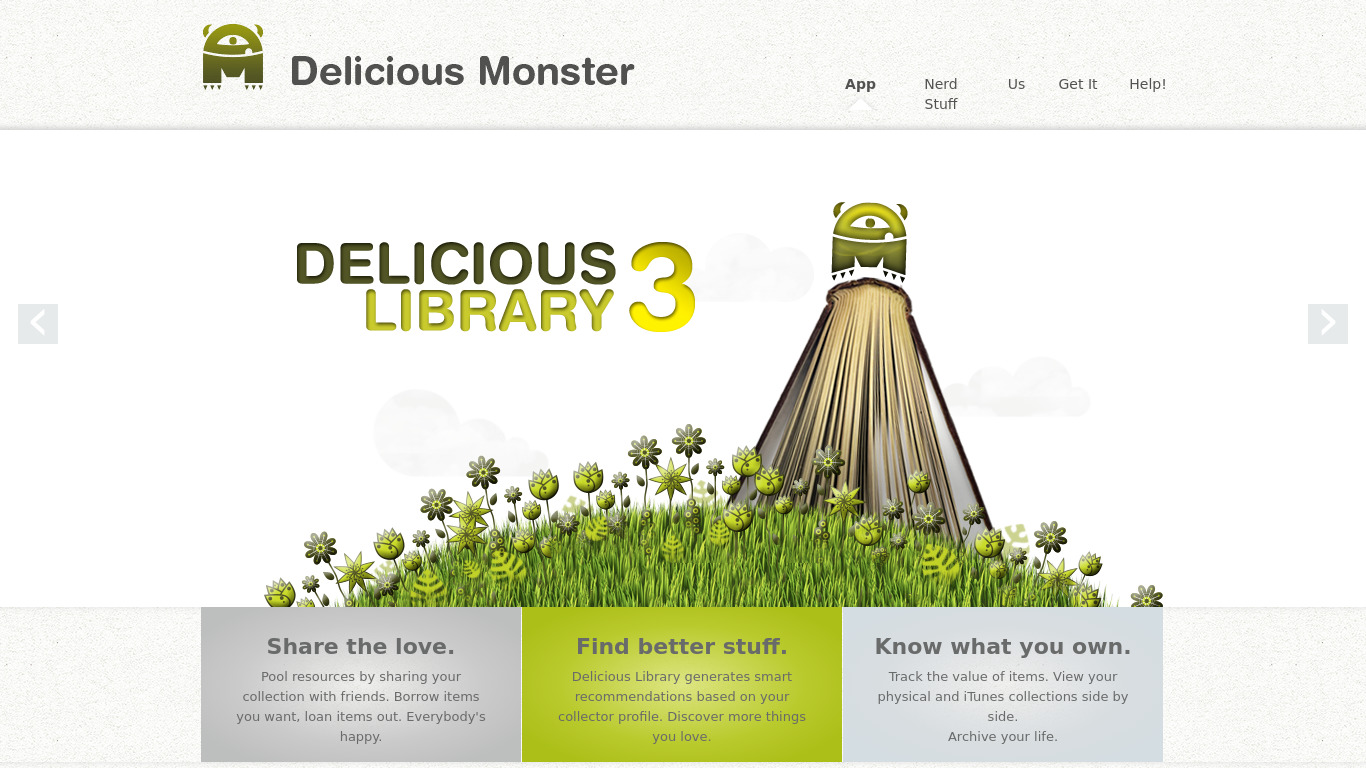 Delicious Library Landing page