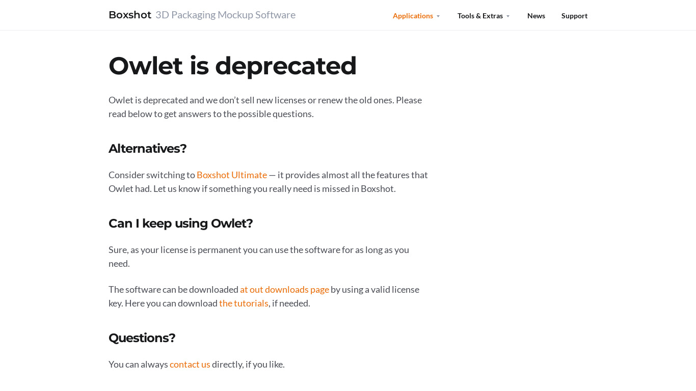 Owlet Landing page