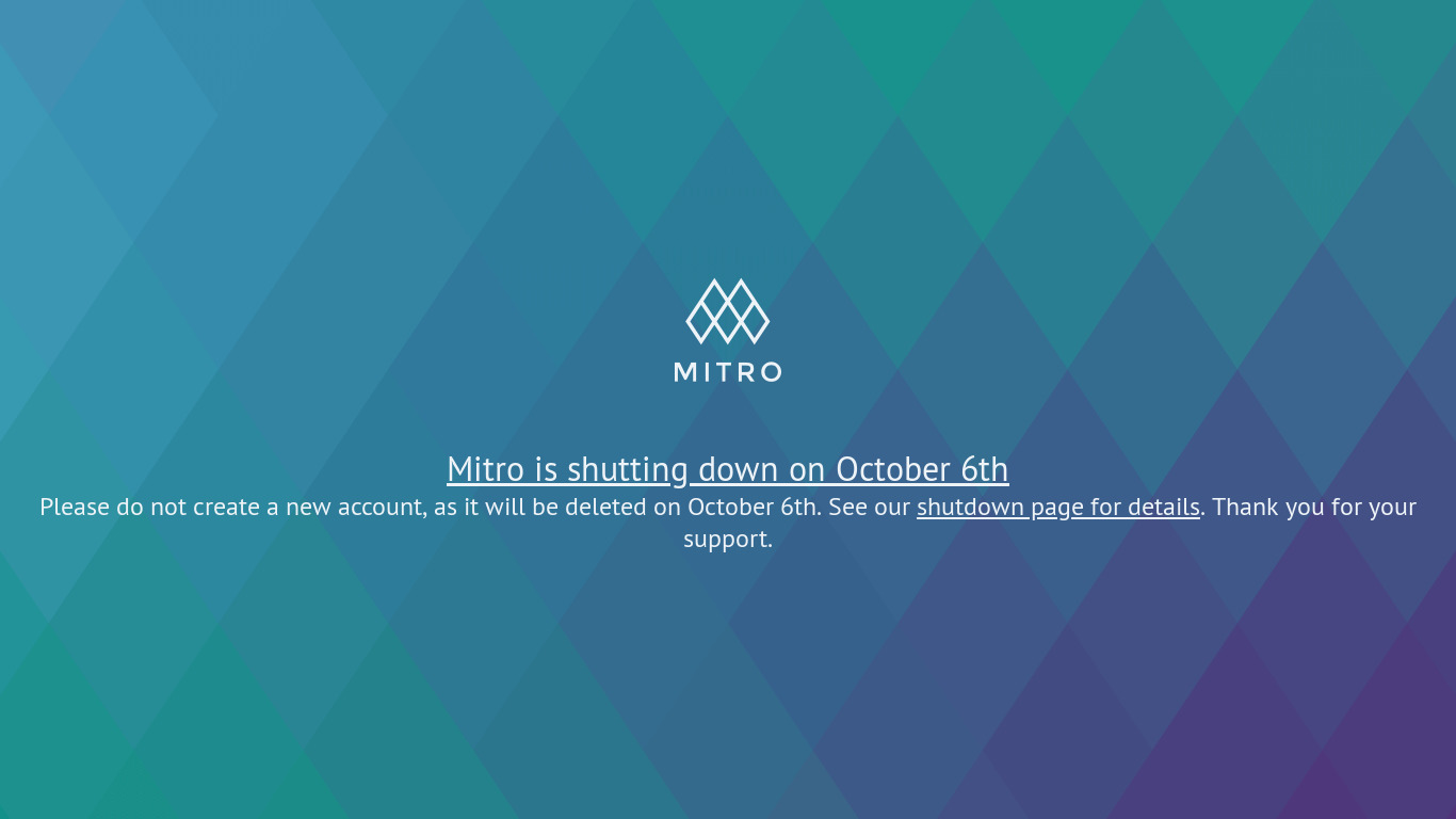 Mitro Landing page