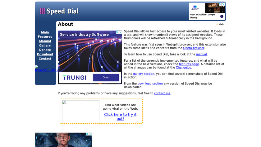 Speed Dial Landing Page