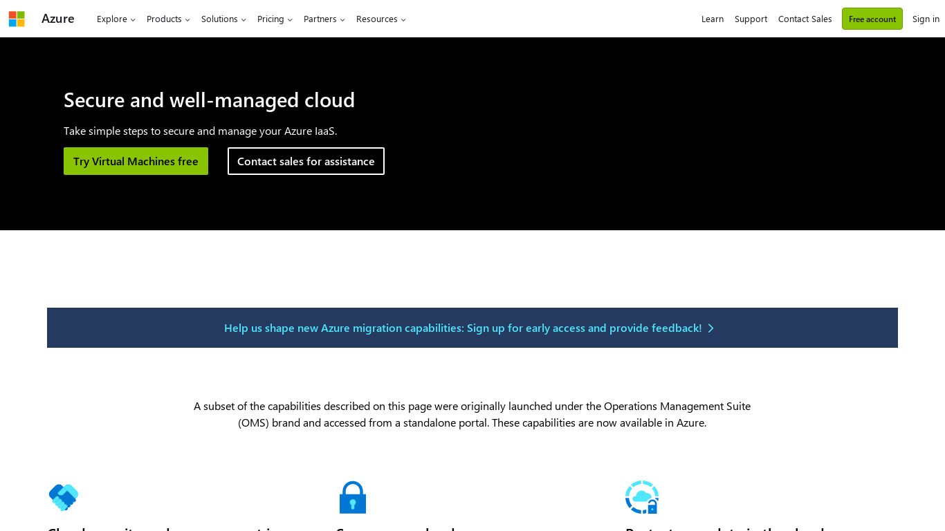 Microsoft Operations Management Suite Landing page