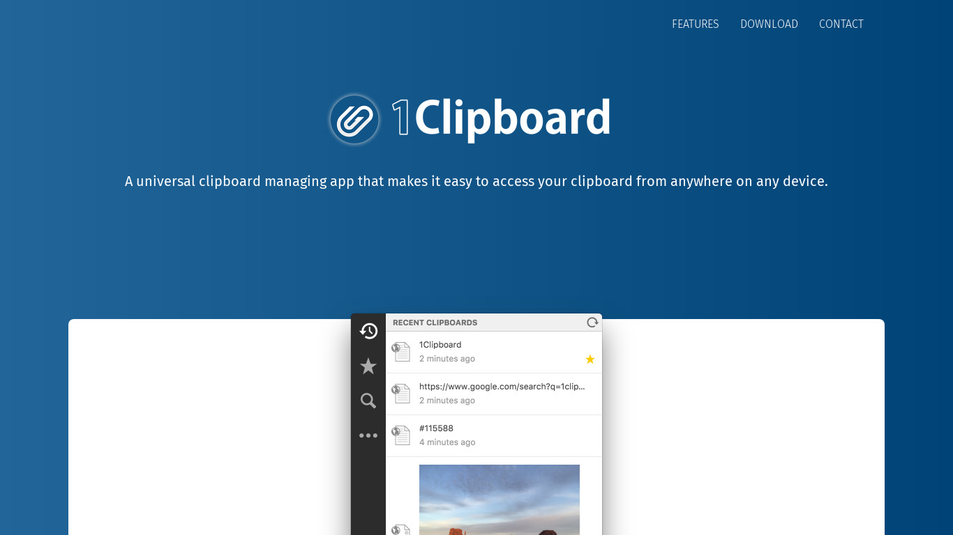 1clipboard Landing page